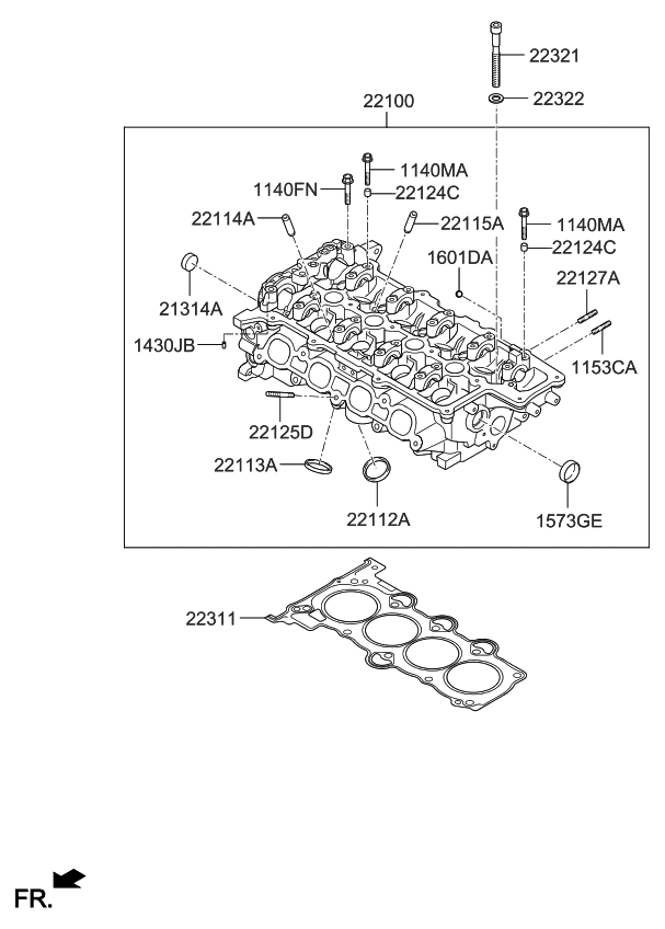 Kia 221142B700 Guide-Exhaust Valve