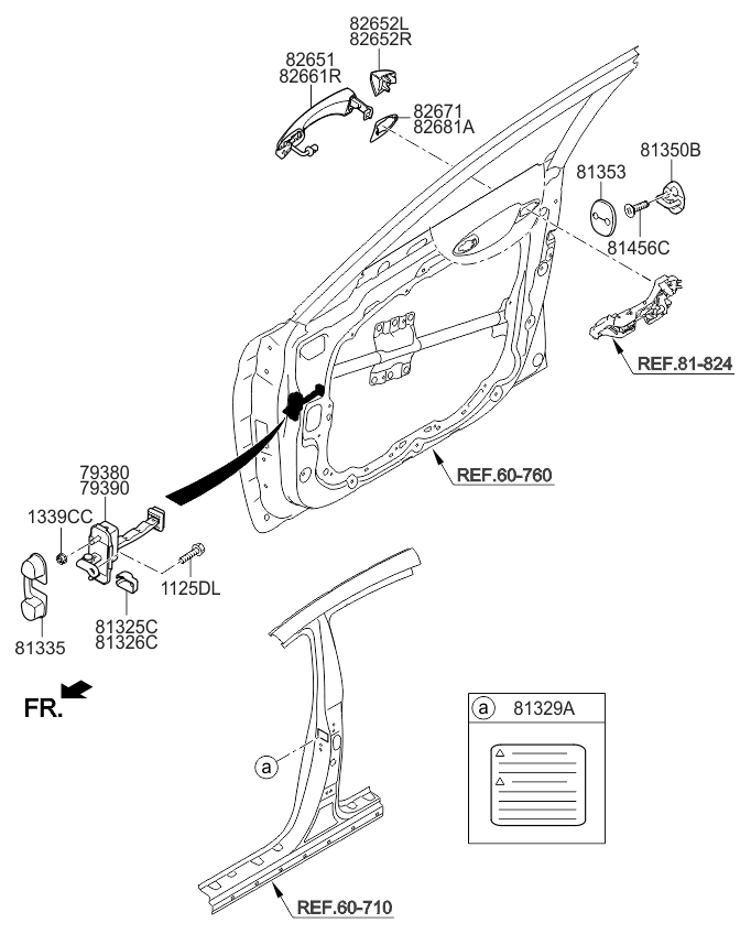 813293N000 Kia Decal-Power Door Latch