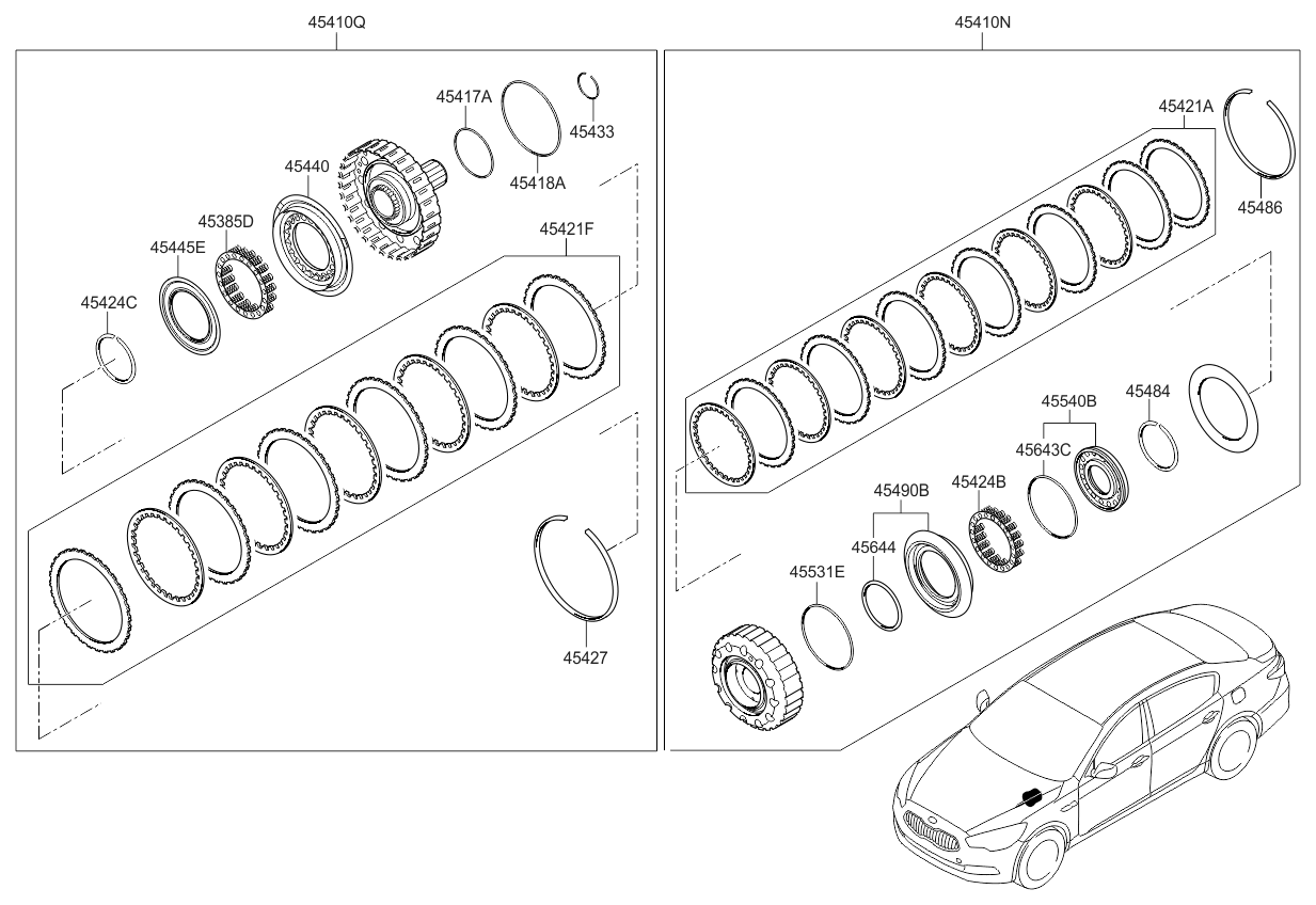 Kia 454164E200 Spring-6 Clutch Return