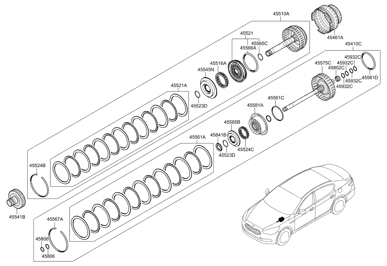 Kia 455854F000 Spring RETAINER-4&O