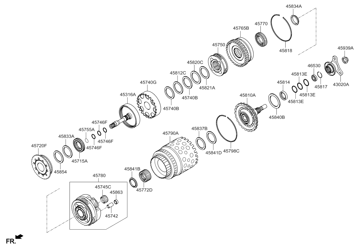 Kia 457804F202 Carr Assembly-Rear Planet