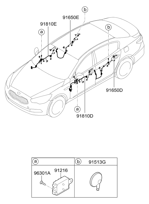 Kia 916663T060 Wiring Assembly-Rear Door RH