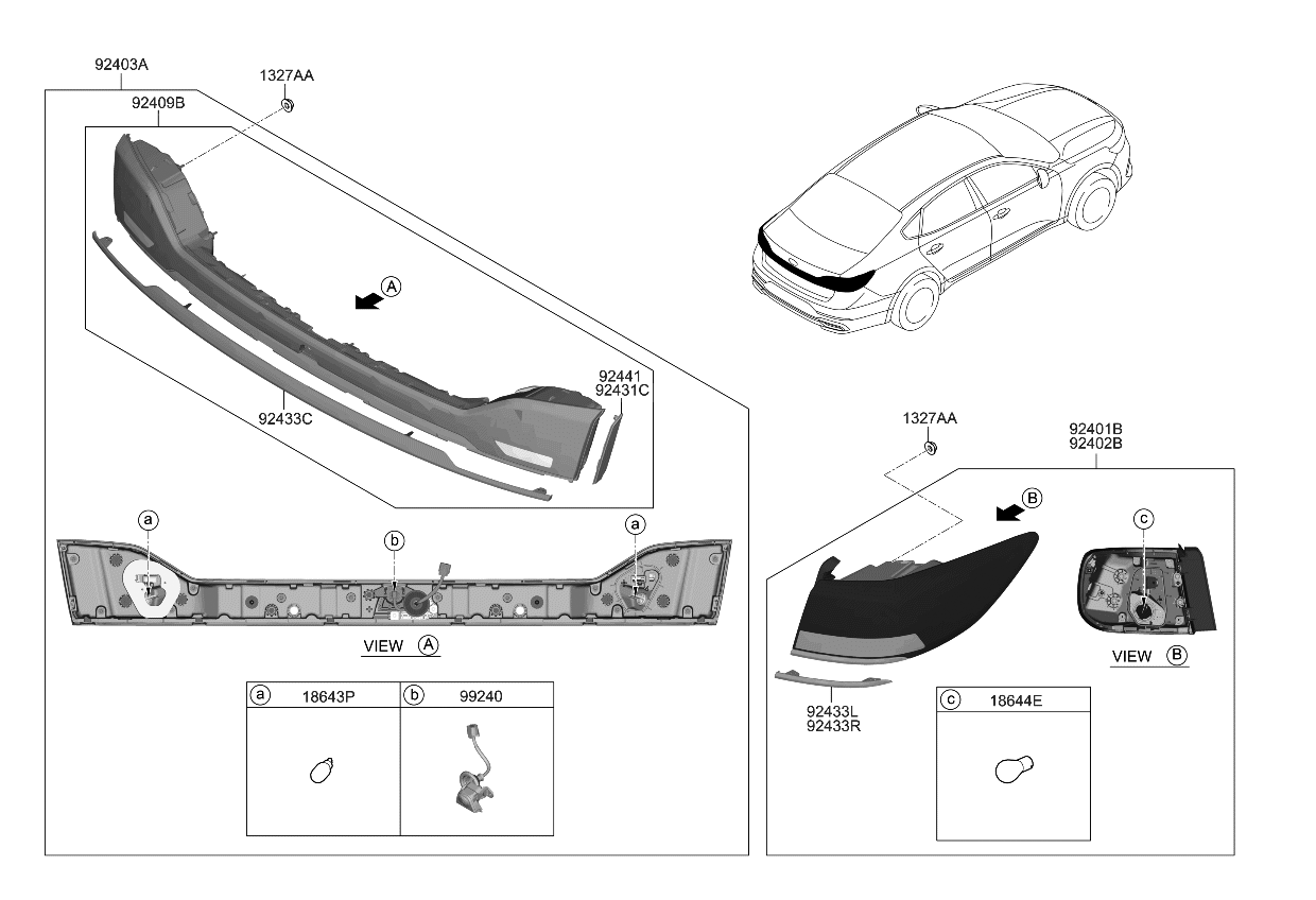 Kia 92409F6621 Lamp Assembly-Center GAR