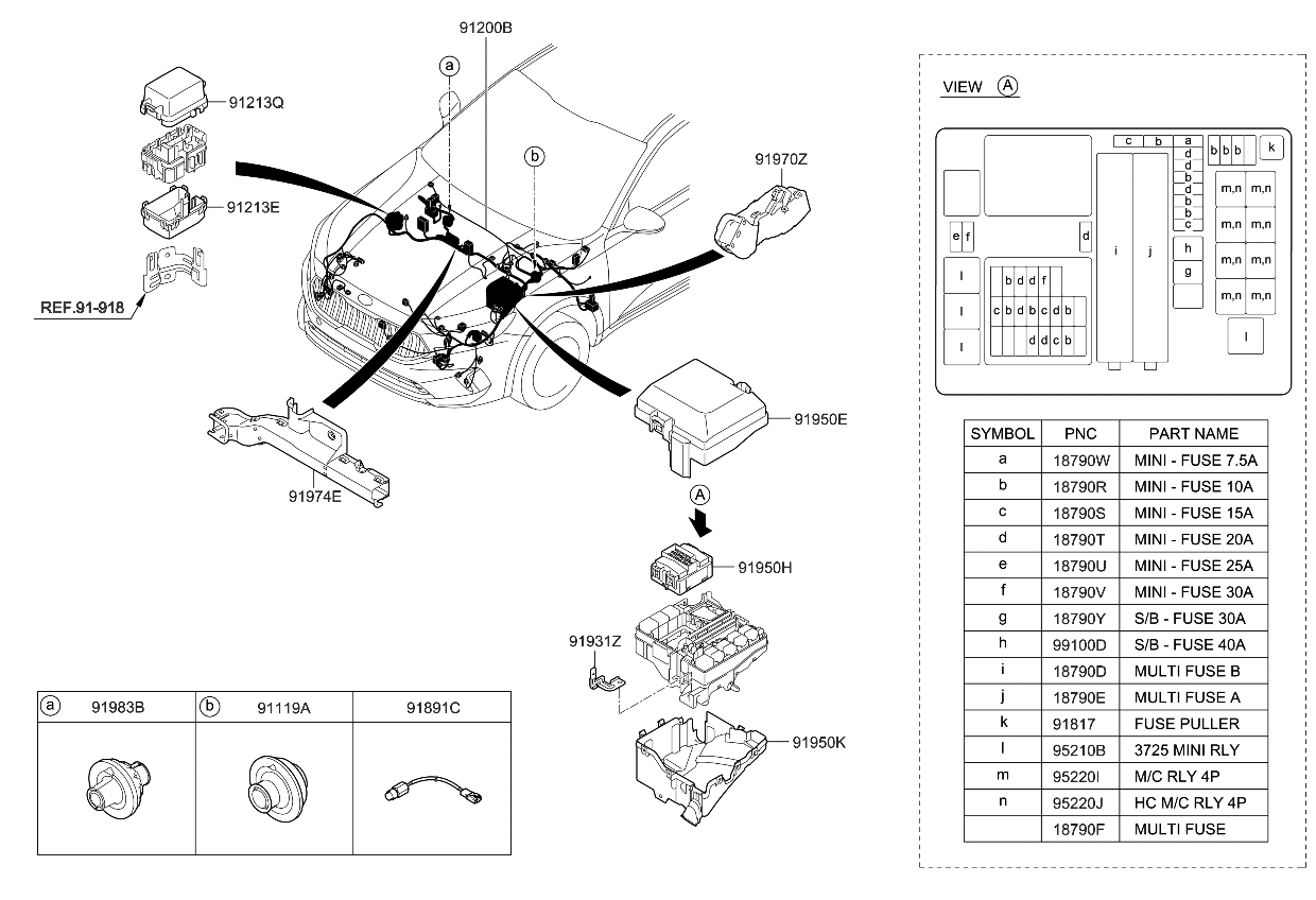 Kia 91950F6632 Pcb Block Assembly