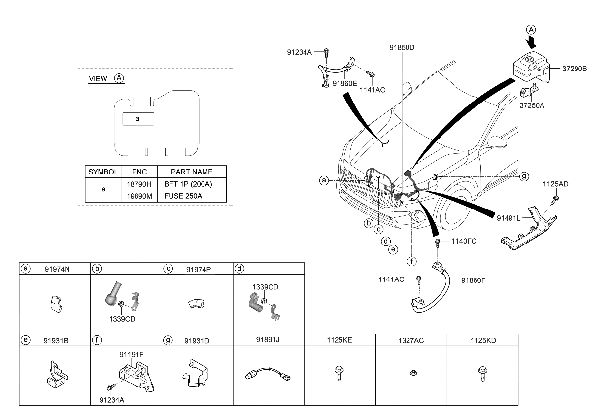 Kia 91853F6210 Battery Wiring Assembly