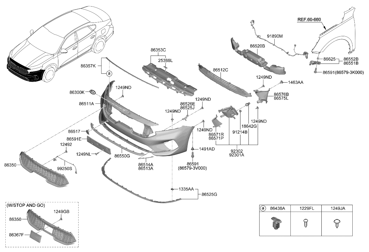 Kia 86595F6500 MOULDING-Front BUMPE