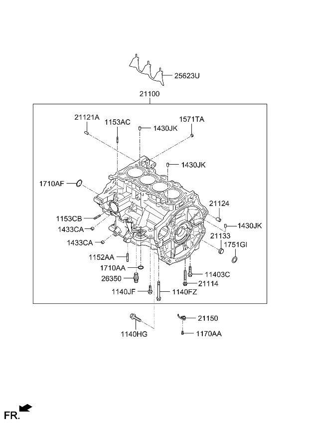 Kia 53ZG32BX00 BLOCK ASSY-CYLINDER