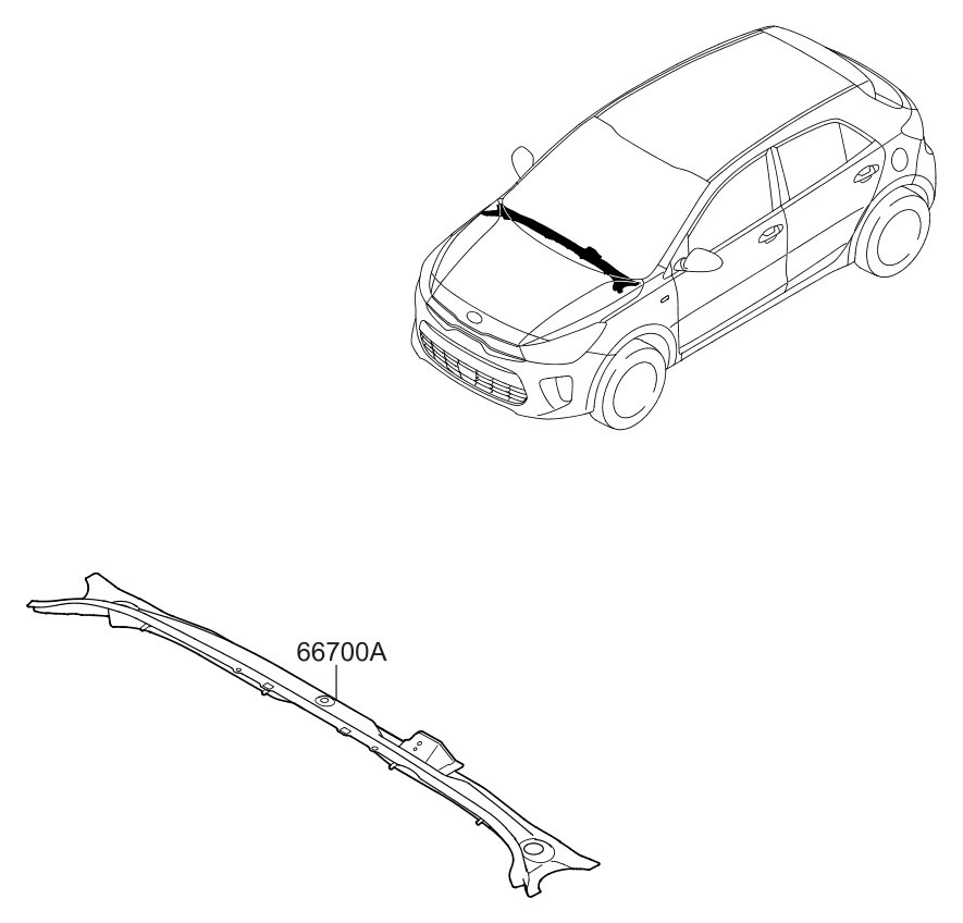 Kia 66700H8100 Panel Assembly-COWL Comp