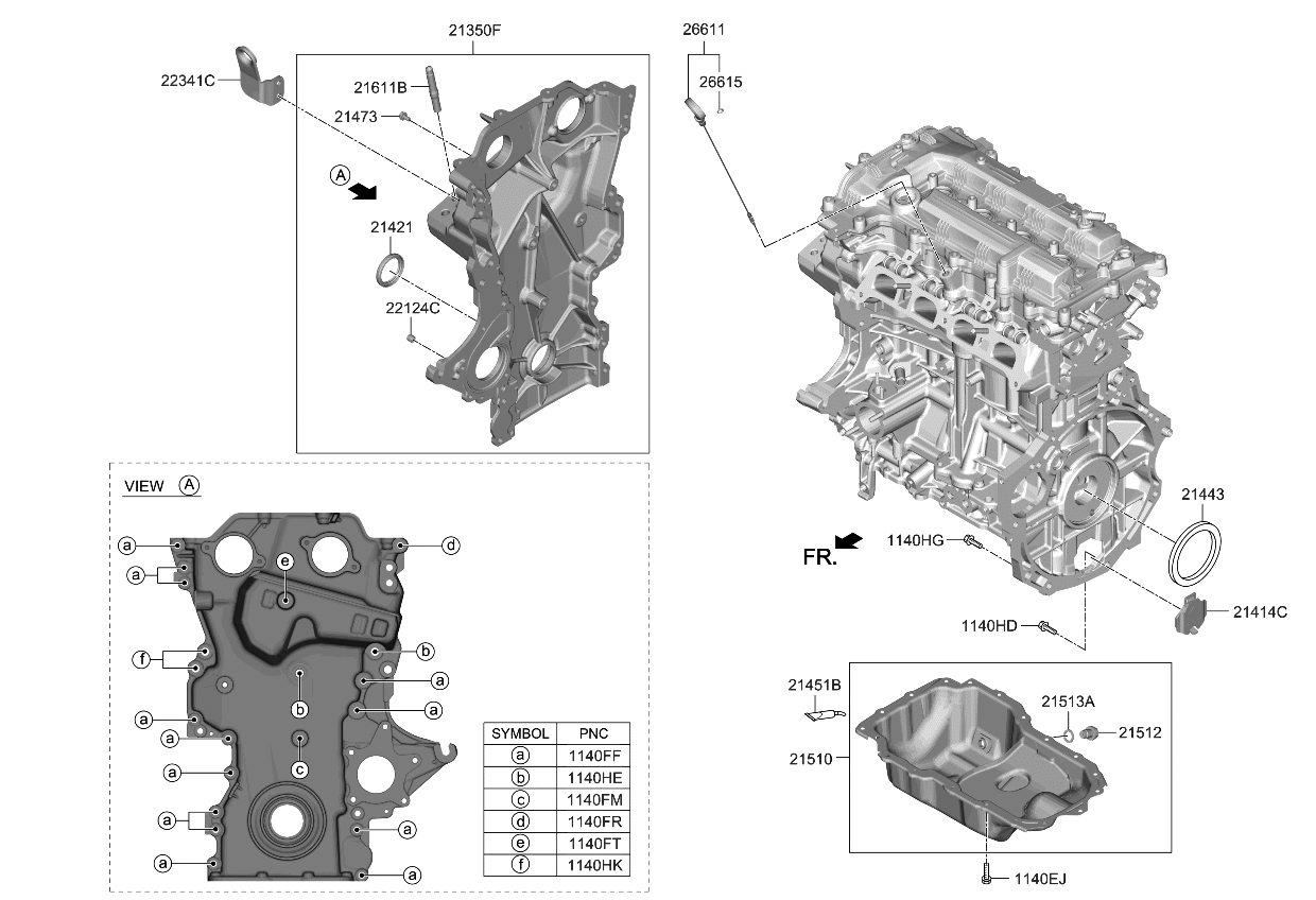 Kia 223412M000 Hanger-Engine,Front