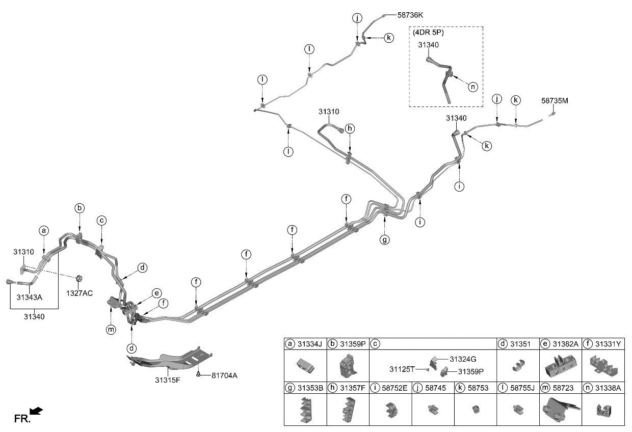 Kia 31315H9000 Protector-Fuel Line