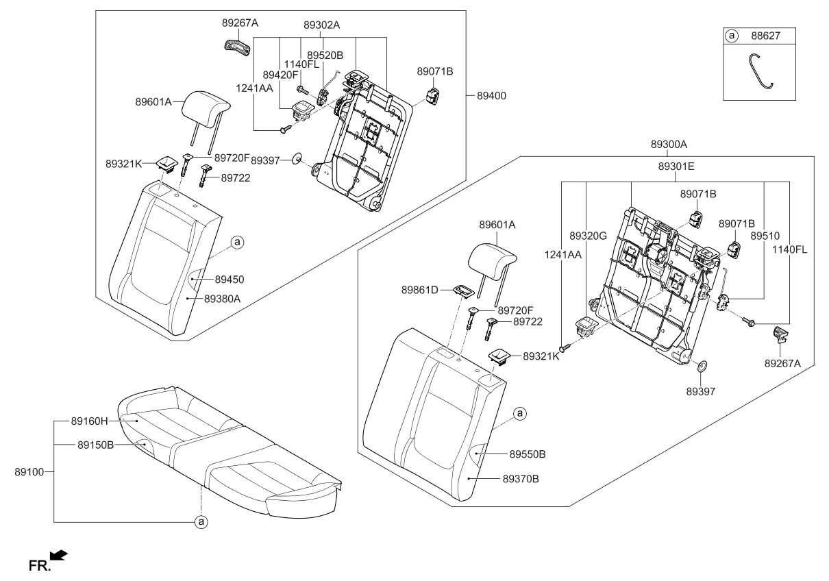 Kia 89300H9350SKB Back Assembly-Rear Seat LH