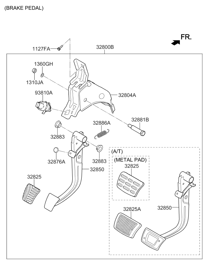 Kia 32800H9200 Pedal Assembly-Brake