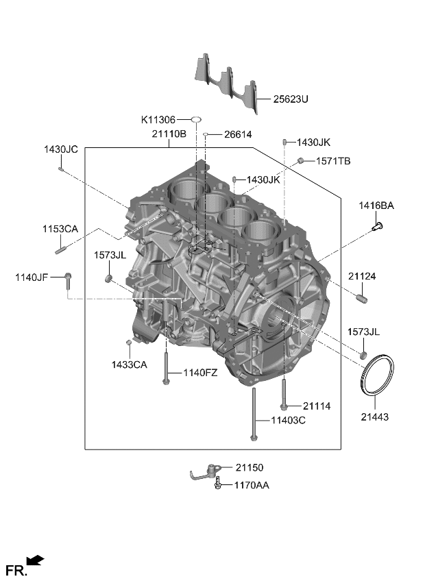 Kia 2111008HA0 BLOCK SUB ASSY-CYLIN