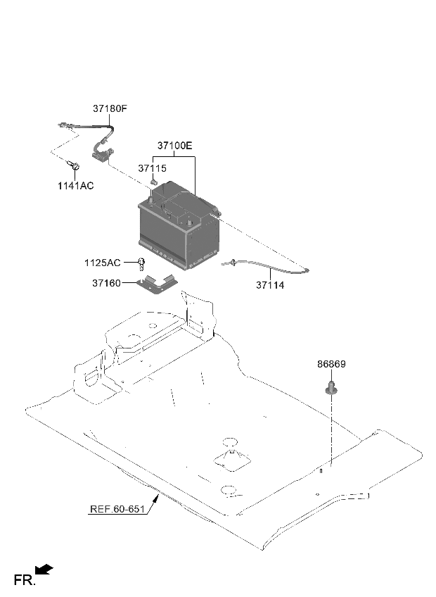 Kia 37160CR000 CLAMP-BATTERY