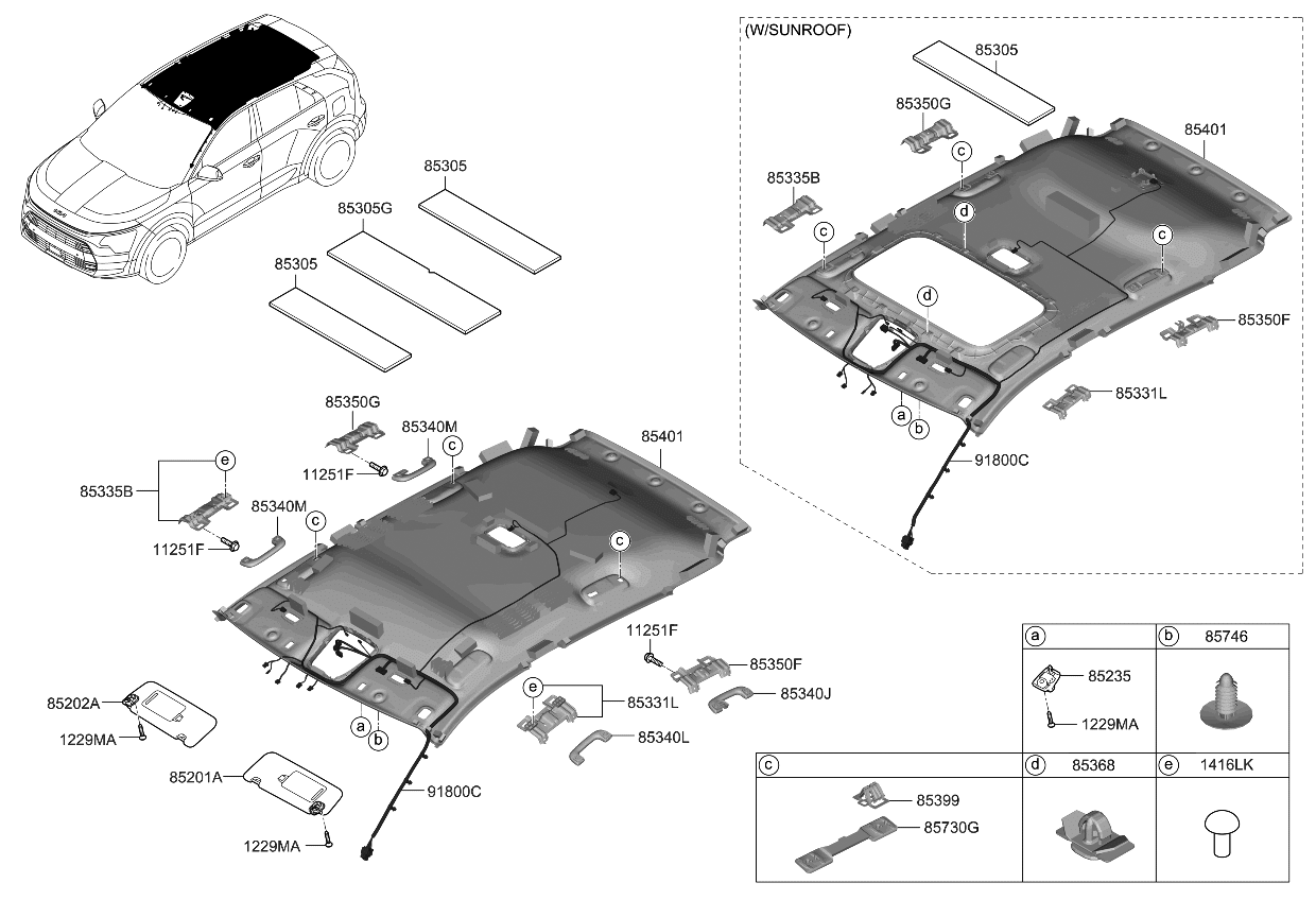 Kia 91802AT490 WIRING ASSY-ROOF