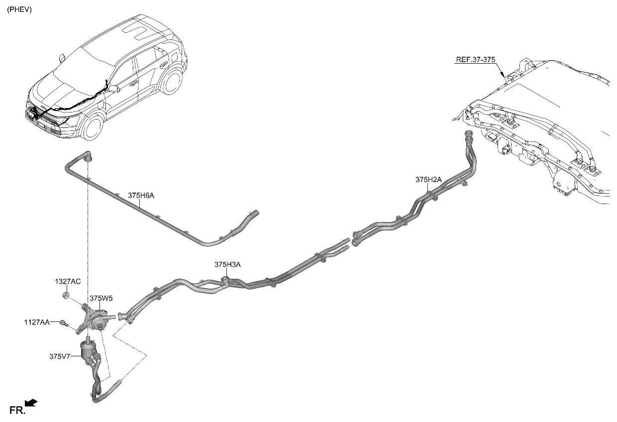 Kia 375H8AT500 PIPE & HOSE ASSY