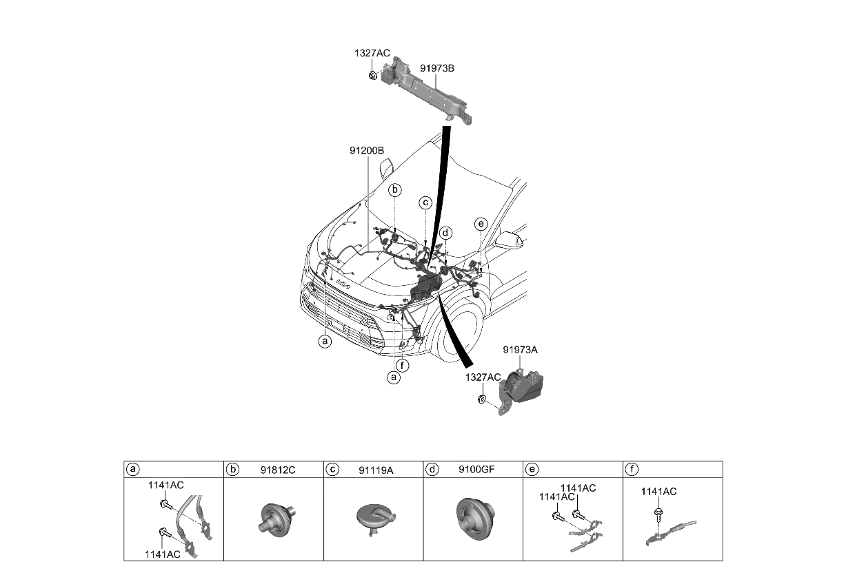 Kia 91205AT801 WIRING ASSY-FRT