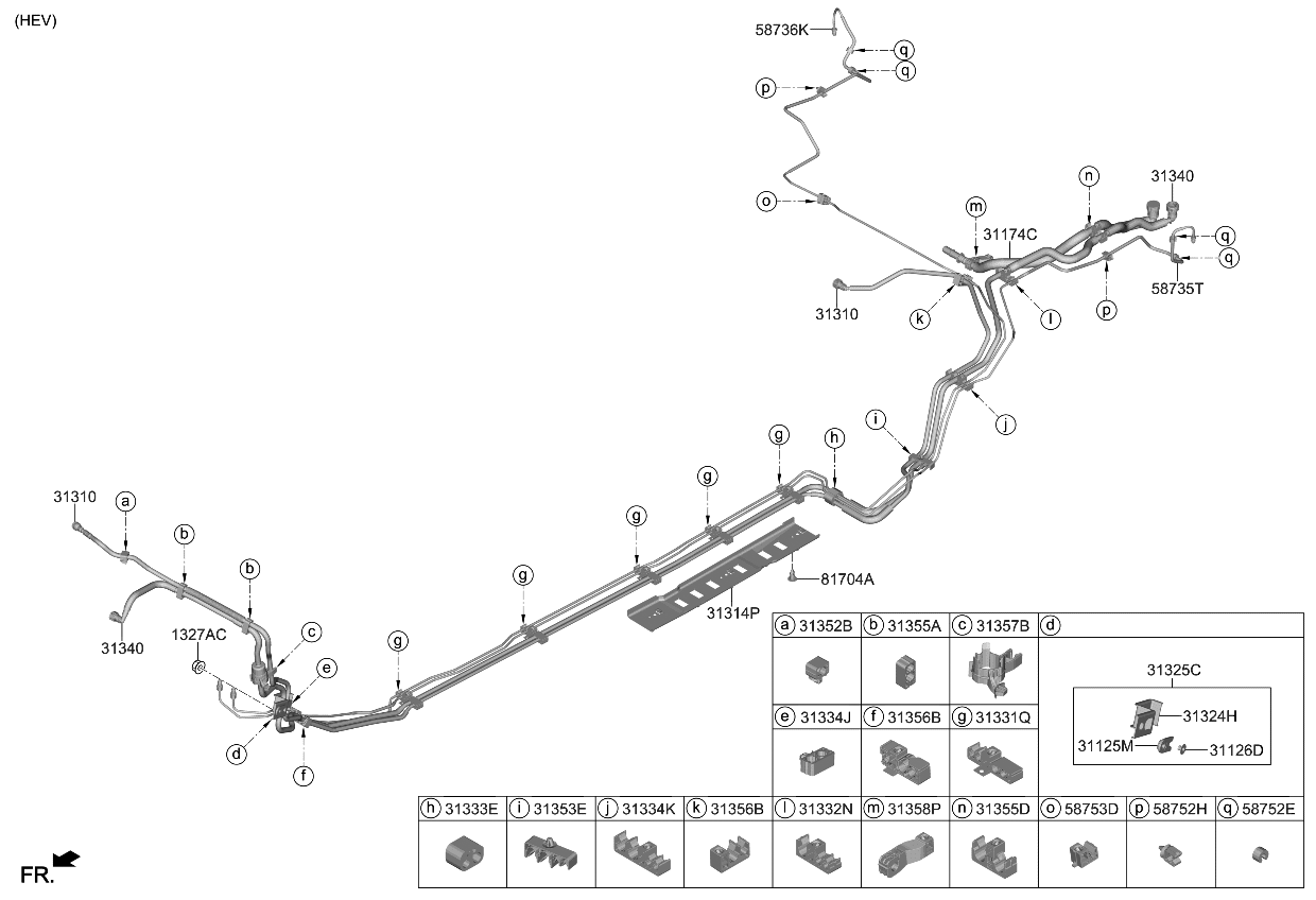 Kia 31352G2000 Clip-Fuel Hose