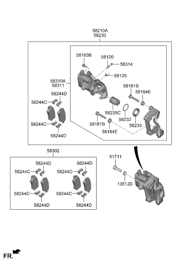 Kia 58311ATA00 CALIPER KIT-RR BRAKE