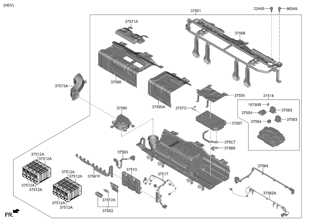 Kia 37501AT500 BATTERY SYSTEM ASSY