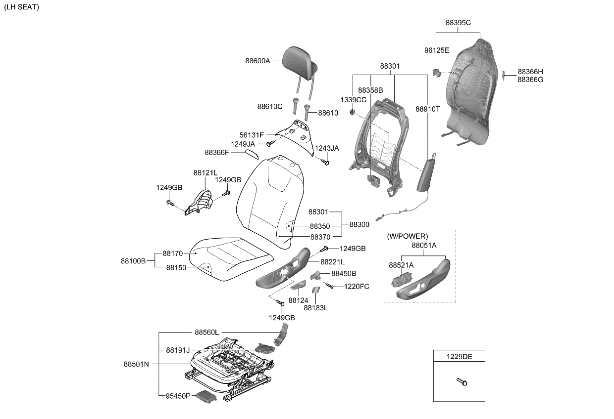 Kia 88100AT000A3X CUSHION ASSY-FR SEAT