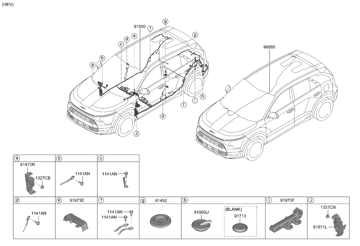Kia 91505AT984 WIRING ASSY-FLOOR