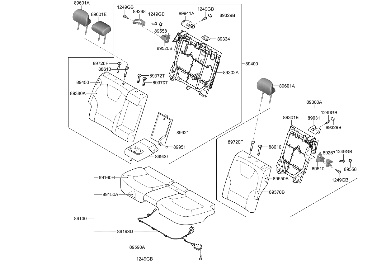 Kia 89360AT010A3X COVERING-RR SEAT BAC