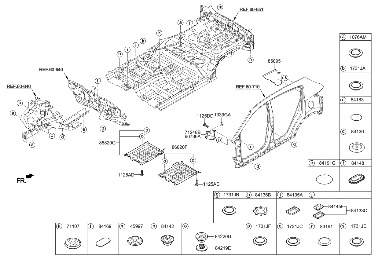 Kia 84147D9000 Under Cover-Rear,RH