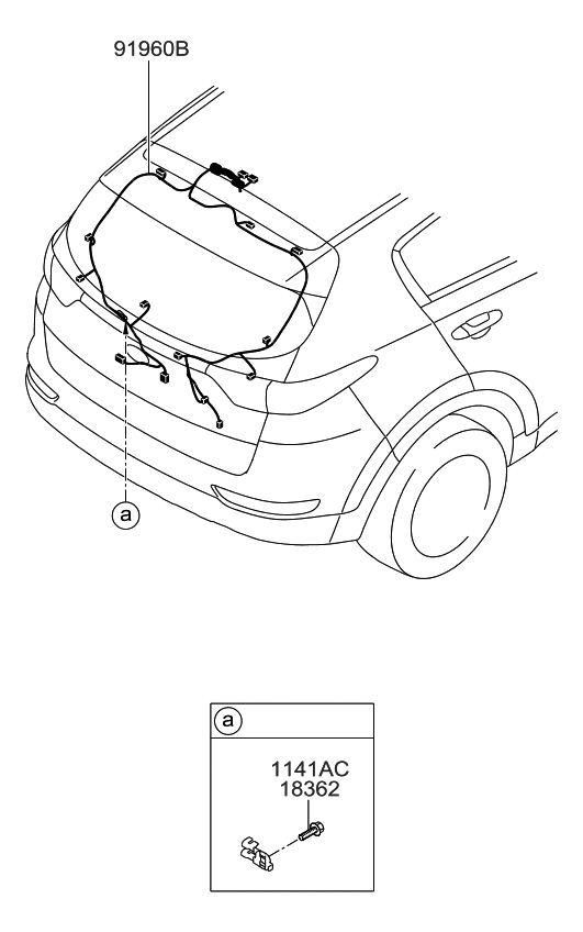 Kia 91680D9030 Wiring Assembly-Tail Gate