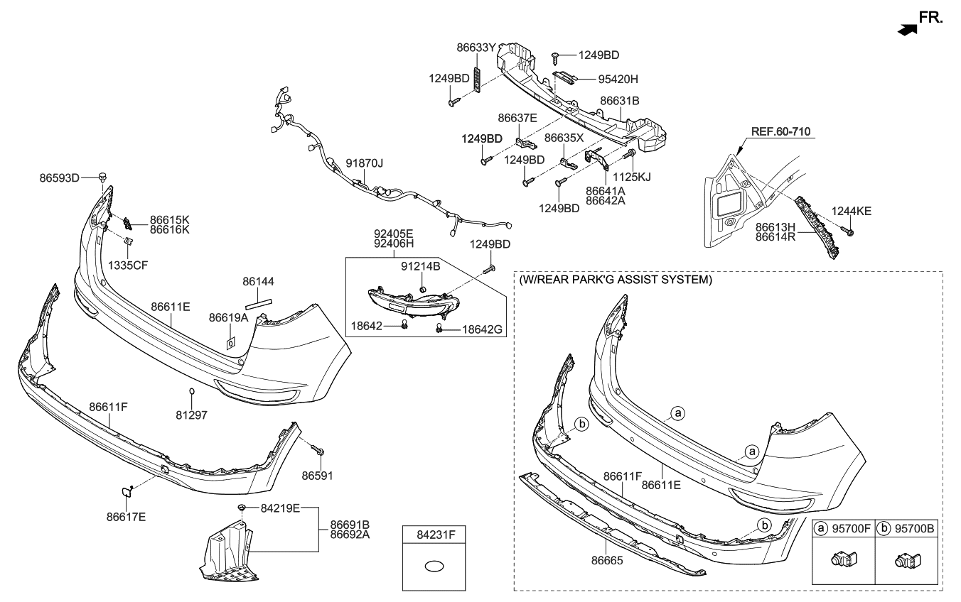 Kia 86612D9010 Rear Bumper Lower Cover