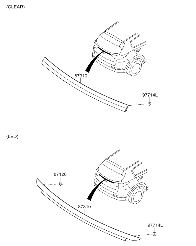 Kia 87310D9100 Garnish Assembly-Tail Gate