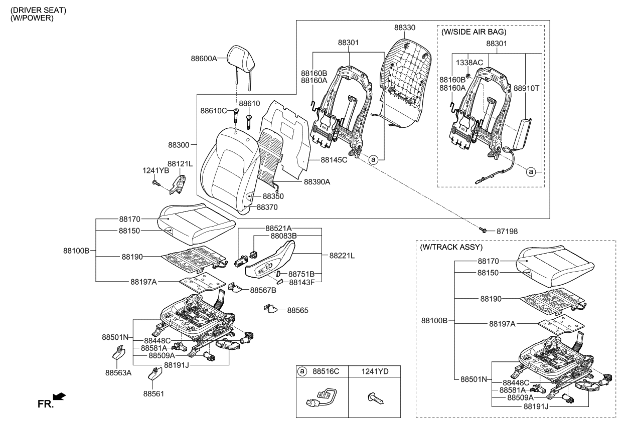 Kia 88310D9FC0BGJ FRAME ASSY-FR SEAT B