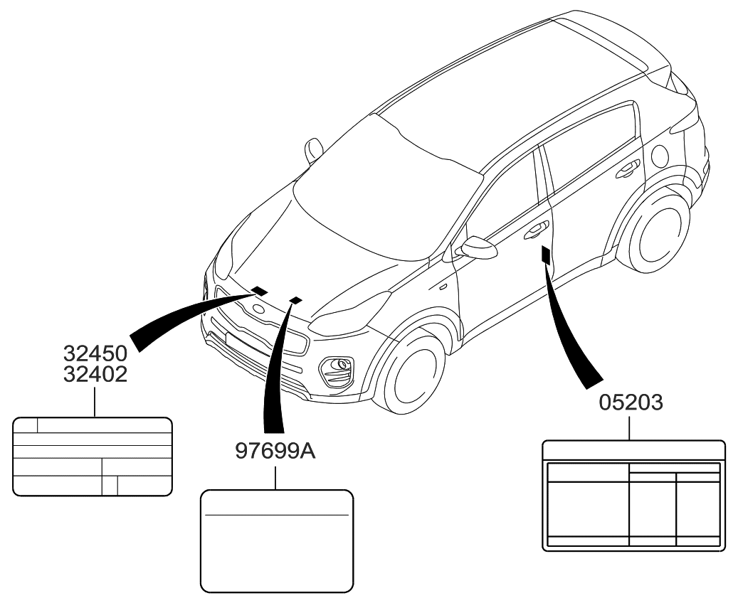 Kia 324582G222 Label-Emission