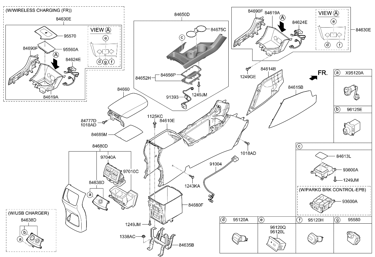 Kia 84627D9000 Mat-Console Tray