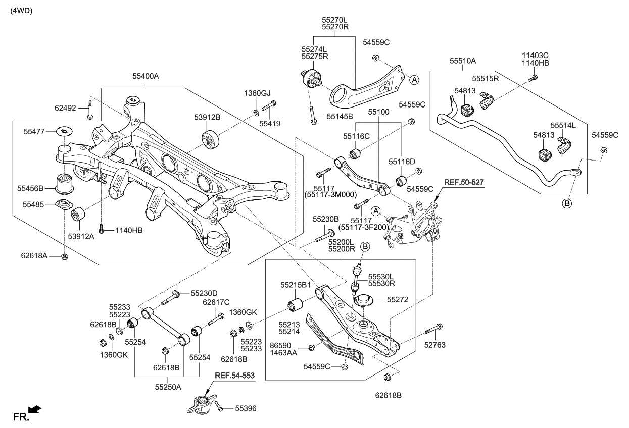 Kia 55250D3050 Arm Assembly-Rear Assist