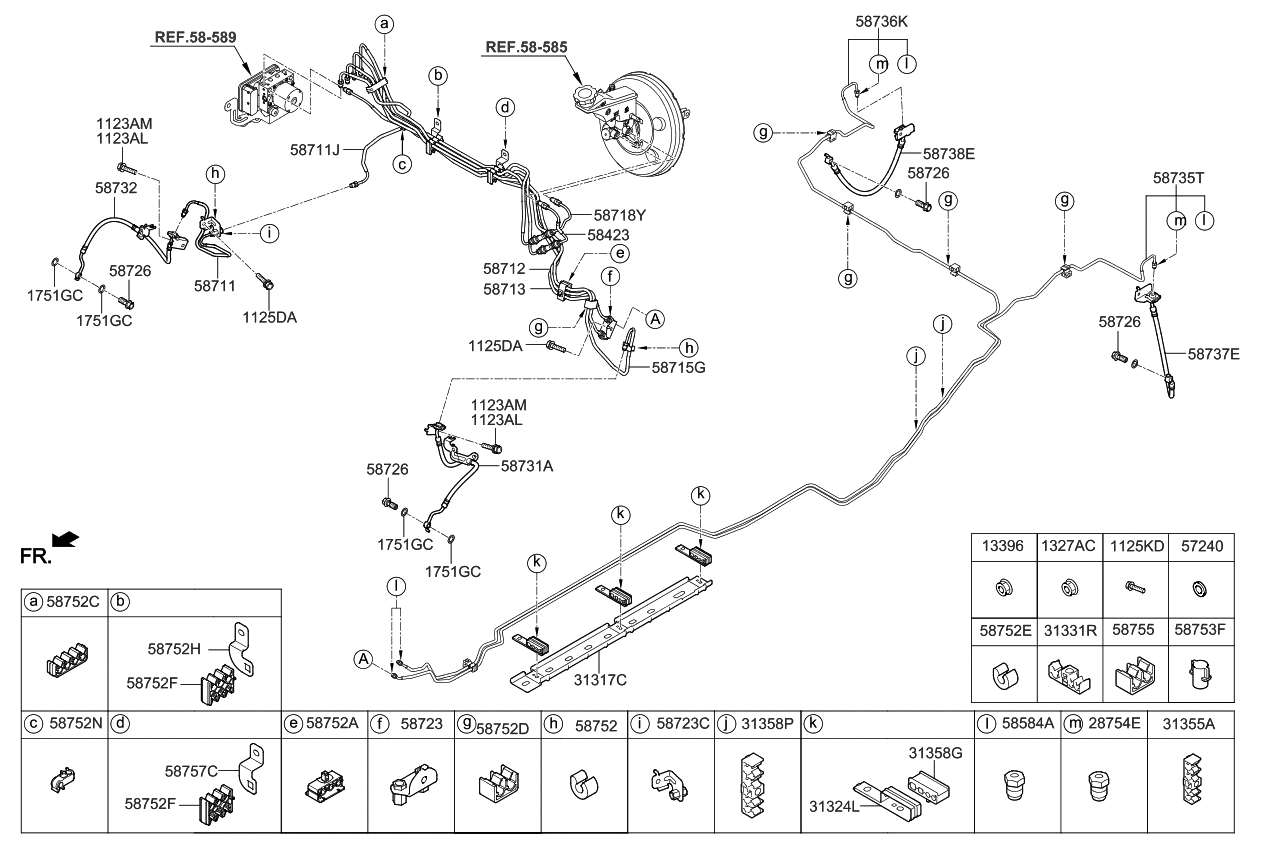 Kia 58752D3400 Clip-Brake Fluid Line