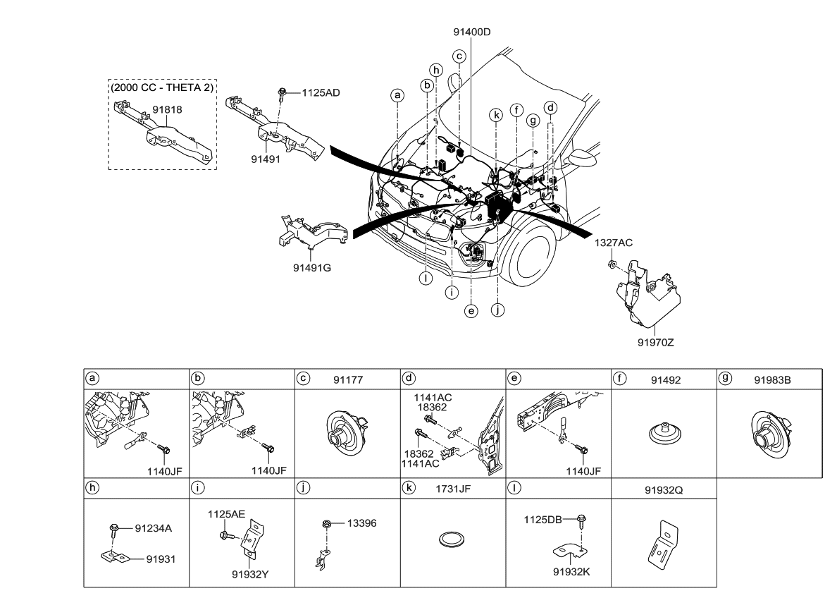 Kia 91460D9080 Wiring Assembly-Control