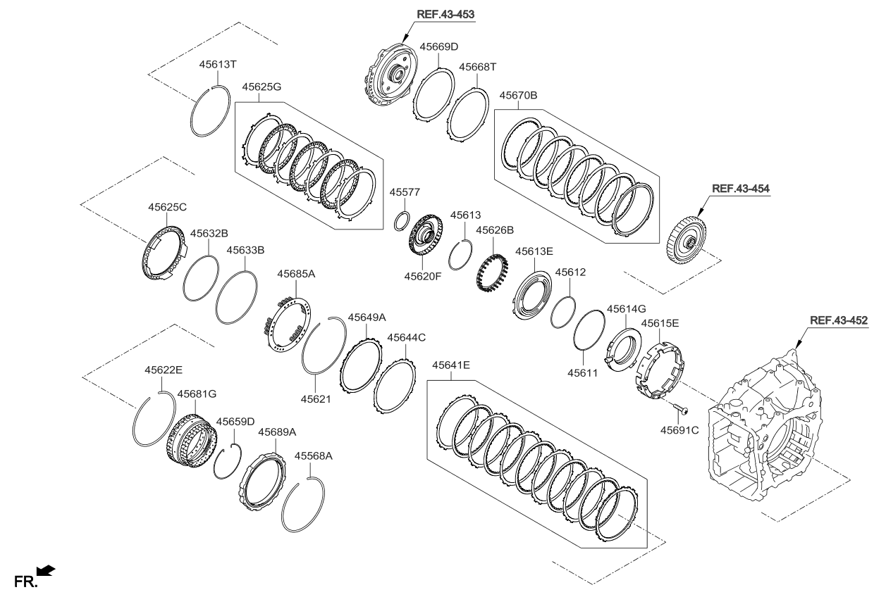 Kia 456313B000 Spring-L/R Brake Return