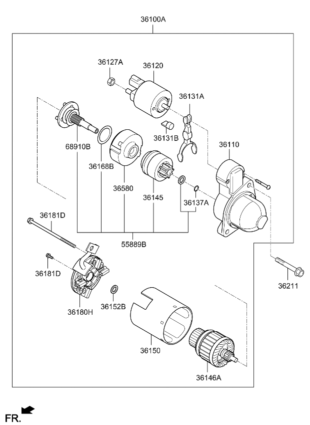 Kia 361102G300 Bracket Assembly-Starter