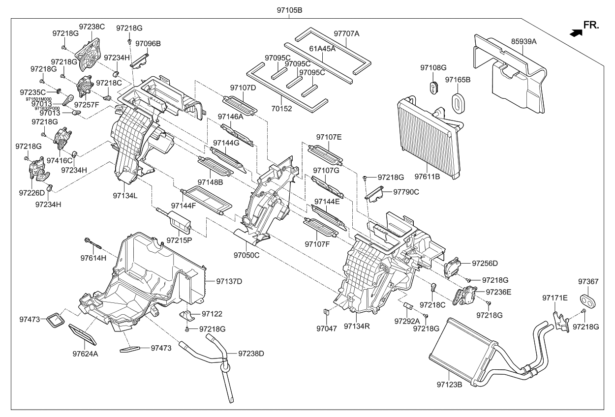 Kia 971473T000 Door Assembly-Defroster Left