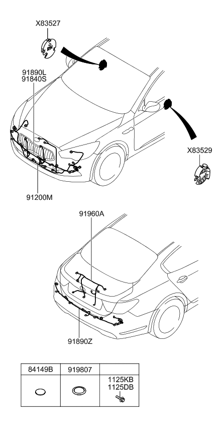 Kia 916703T010 Wiring Assembly-Trunk Lid