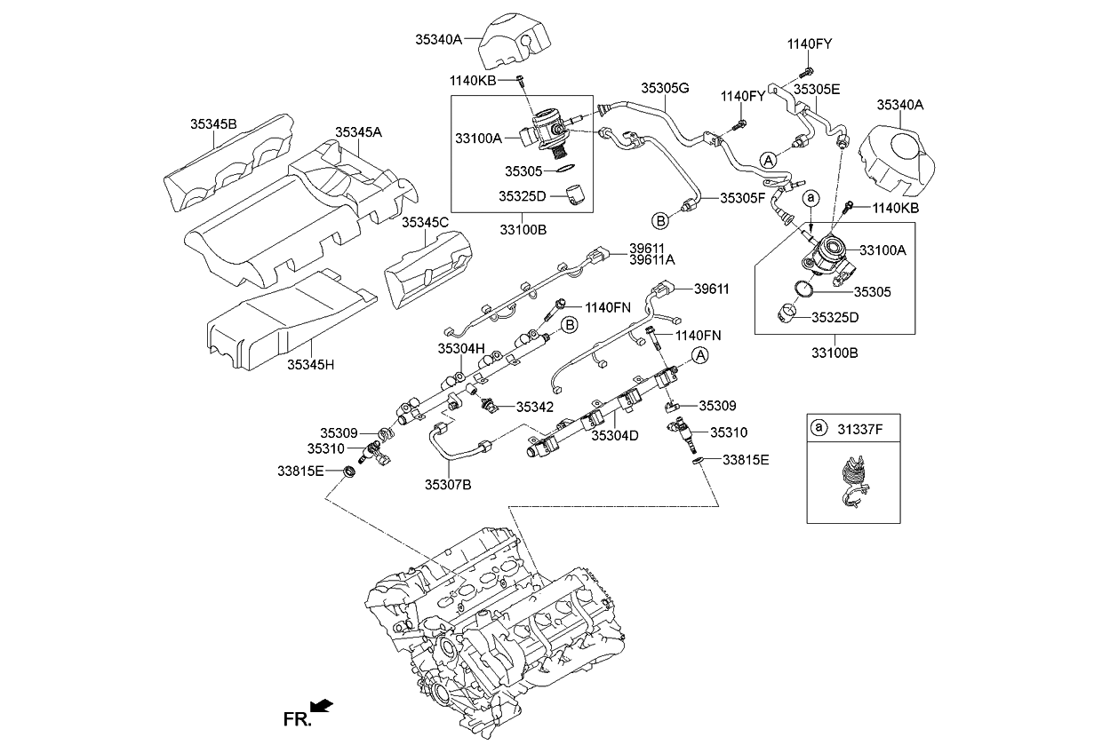 Kia 353453F200 Foam-Bank, RH