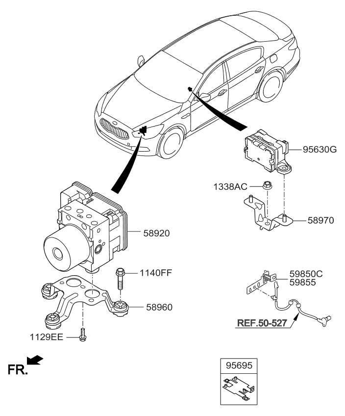 Kia 598503M000 Bracket Wheel Speed