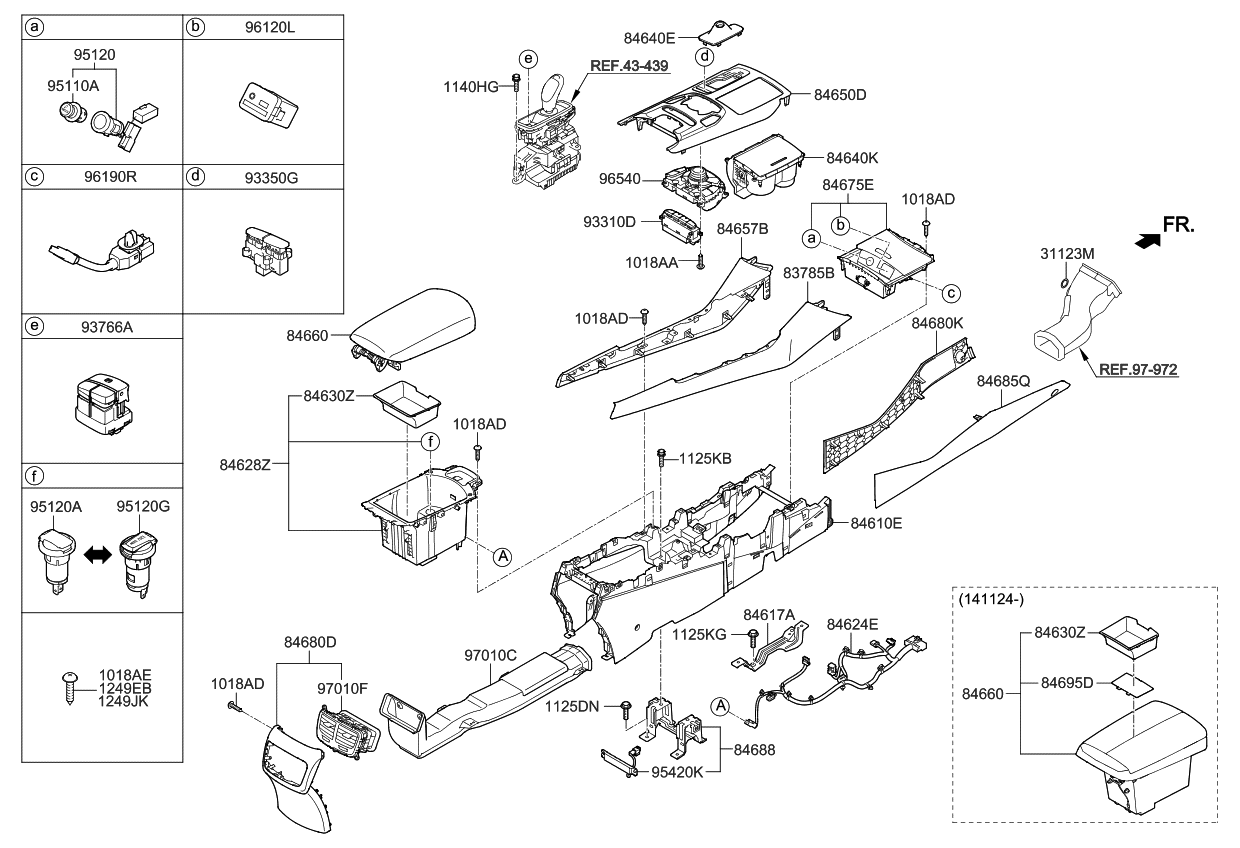 Kia 846503T450KHD Cover Assembly-Console U