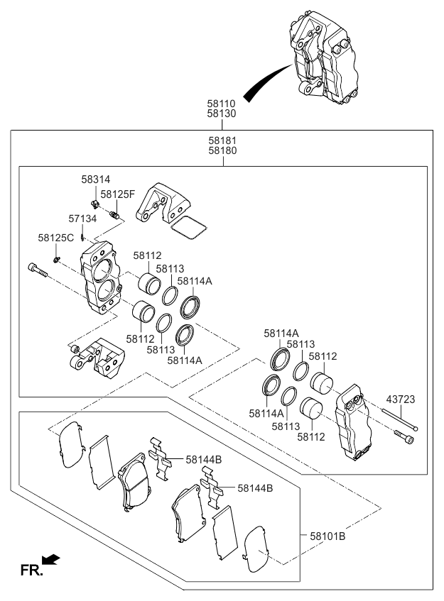 Kia 581442M900 Lining