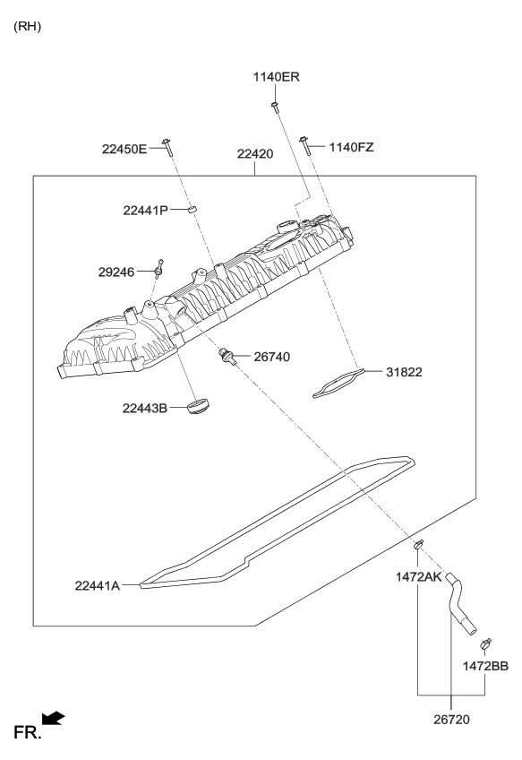 Kia 224614X300 Bolt-Head Cover