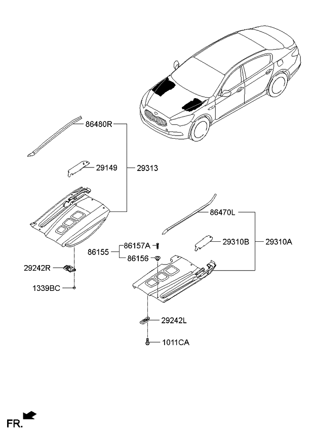 Kia 293103T000 Cover Assembly-Engine Room