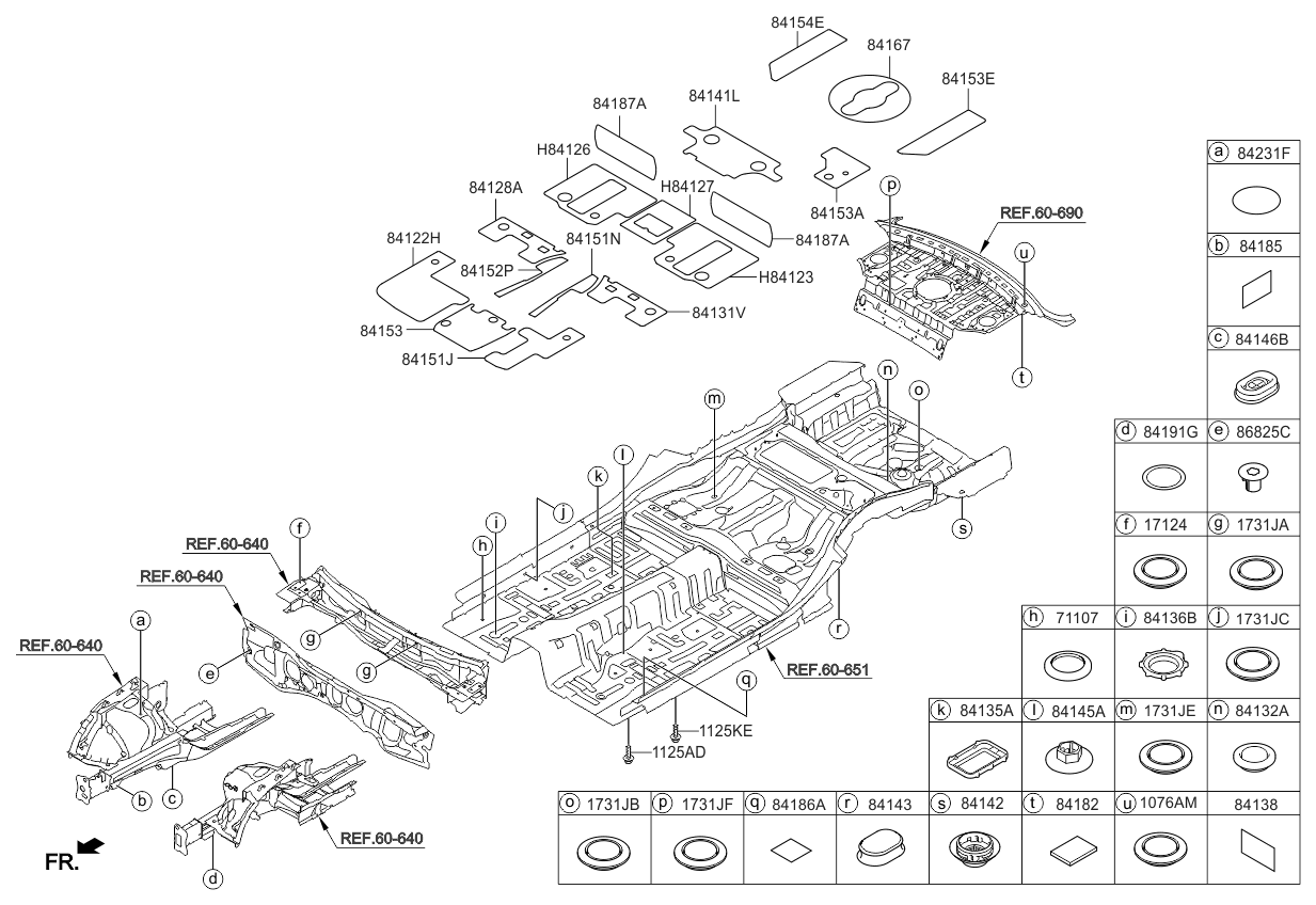 Kia 841413T000 Pad-ANTIVIBRATION COWL