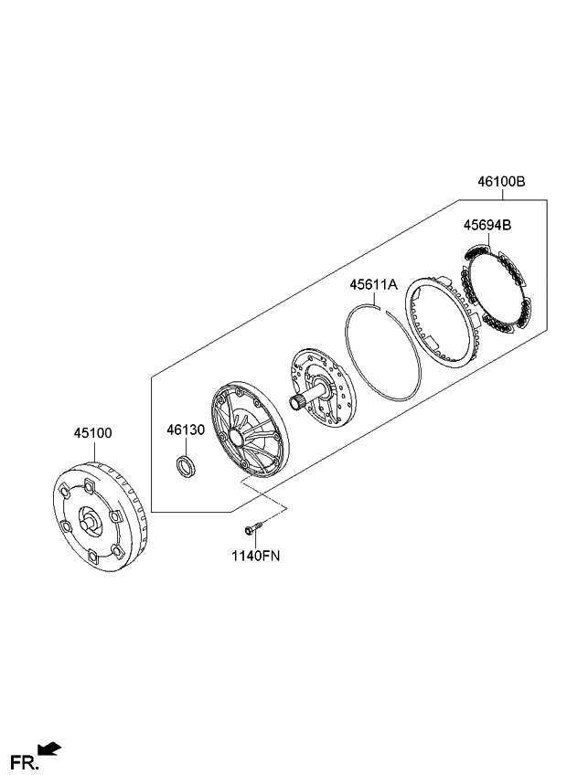 Kia 456114E000 Ring-Snap