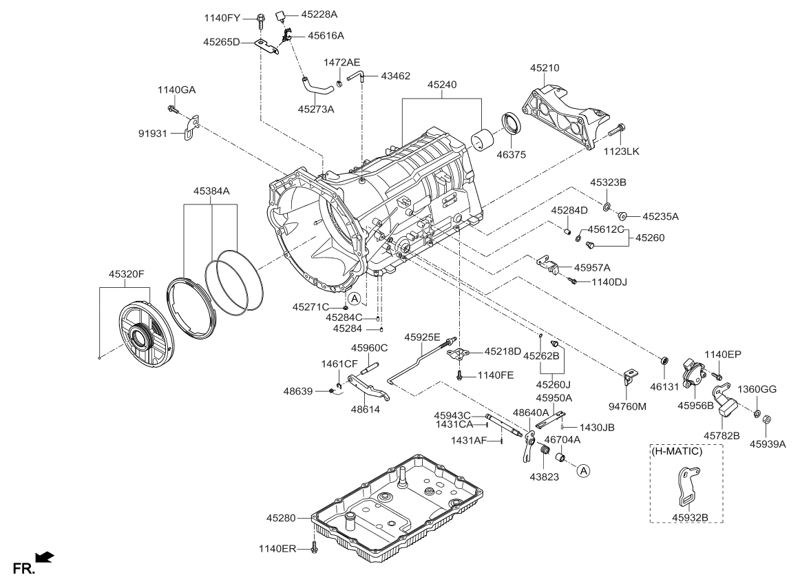 Kia 459324E200 Lever-Automatic Transaxle Manual Control